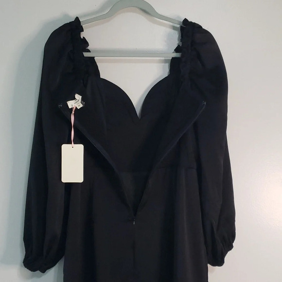 Entro NWT Mini Dress Medium Black Long Sleeves Party Holiday Christmas Ball - Picture 9 of 15